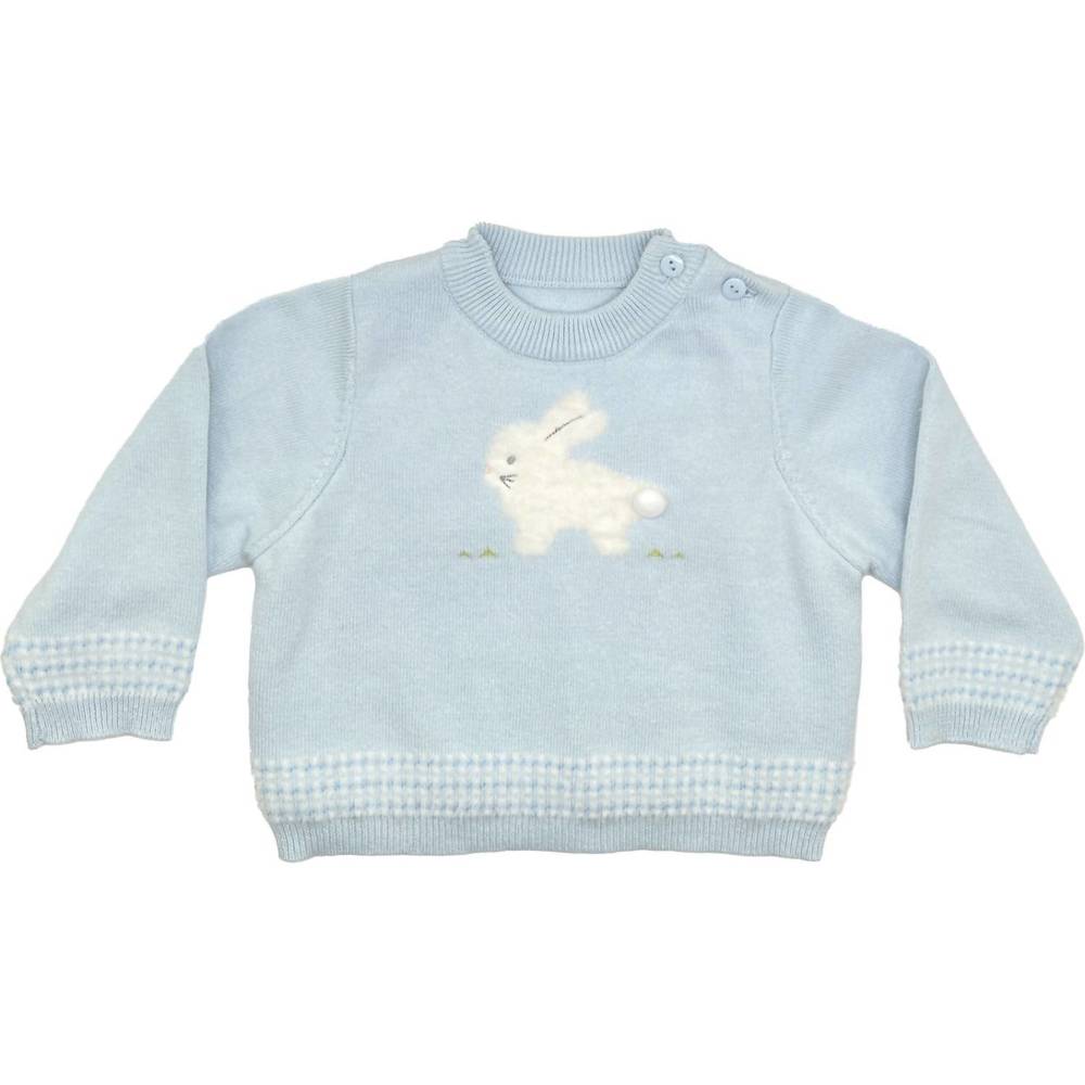 NEW PETIT AMI ZUBELS baby's lightweight knit sweater in light blue